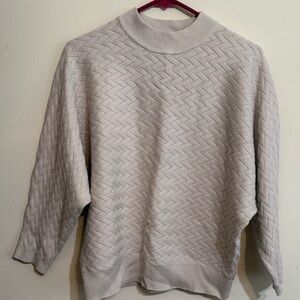 Allie Rose Beige Textured Knit Sweater size L